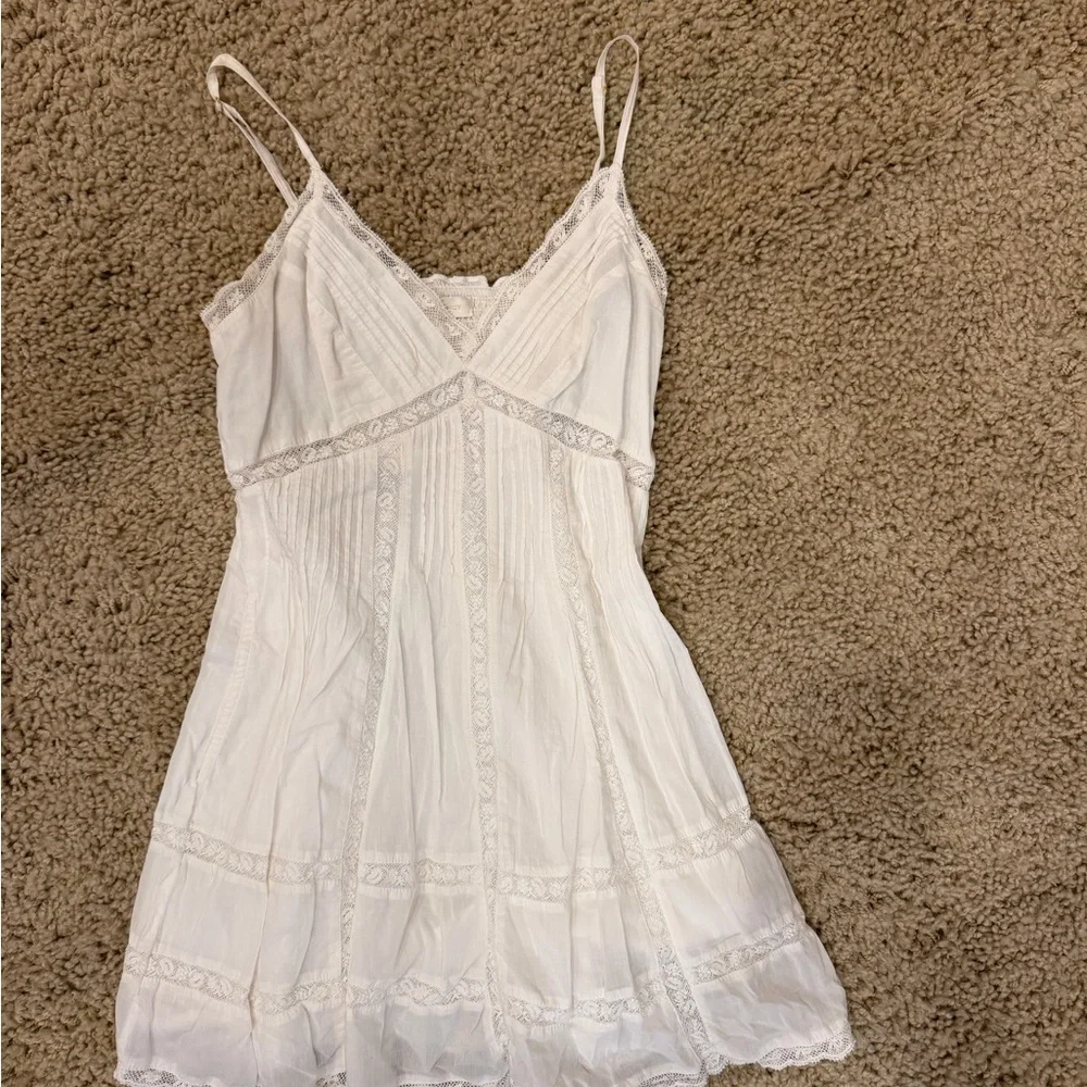 LoveShackFancy White Lace Trim Dress - Picture 1 of 2